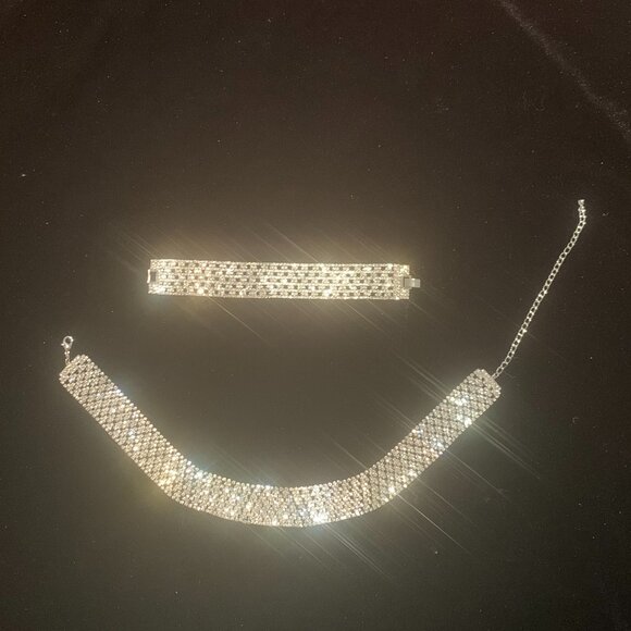 Diamante Bracelet and Adjustable Necklace - Picture 1 of 2